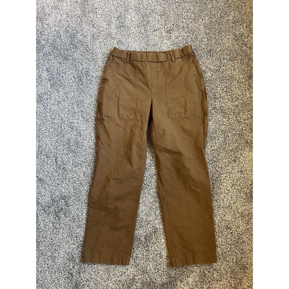 Lands' End Women's Tan Elastic Comfort Waist Straight Pants size 14